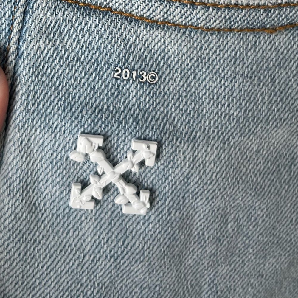 Off-White Denim Capri Cropped Denim Jeans Blue Size Small - Picture 6 of 15